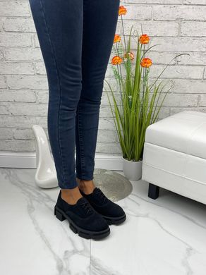 Женские туфли черные на протекторной подошве натуральная замша TOTIS 1-2, 41, деми, натуральная кожа