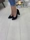 Женские туфли черные на устойчивом каблуке натуральная замша TREND 1-1, 40, деми, натуральная кожа