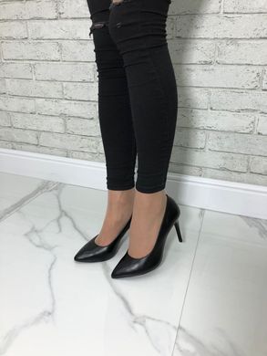 Жіночі туфлі на шпильці чорні натуральна шкіра TREND 1-4, 40, деми, натуральна шкіра