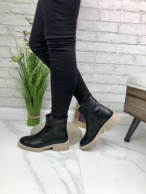Женские ботинки черные на низком ходу натуральная кожа DERA 1-1, 41, деми, байка