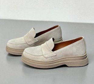 Жіночі туфлі - лофери на платформі натуральна замша LORI 1-4 10572-41 фото