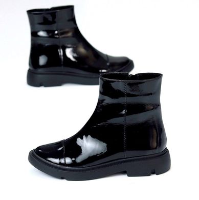 Женские челси ботинки на низком ходу натуральный лак RIM 2-2, 41, зима, набивная шерсть