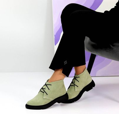 Жіночі черевики на низькому ходу на шнурках натуральна замша TIRO 4-1, 36, зима, набивна вовна