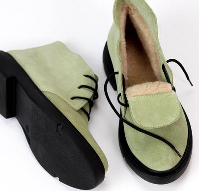 Женские ботинки на низком ходу на шнурках натуральная замша TIRO 4-1, 41, деми, байка