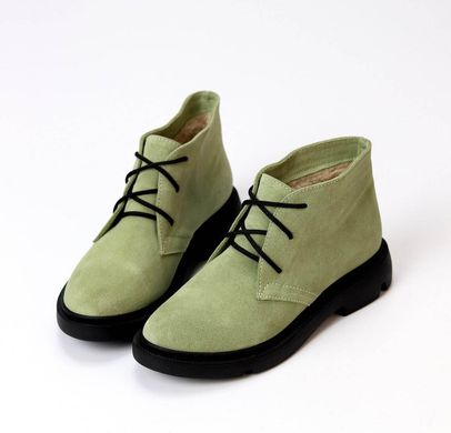 Жіночі черевики на низькому ходу на шнурках натуральна замша TIRO 4-1, 36, зима, набивна вовна