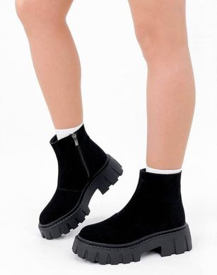 Женские ботинки на платформе черные натуральная замша LIRA 1-2, 36, зима, набивная шерсть