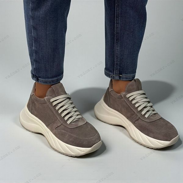 Женские кроссовки на фигурной платформе натуральная замша KANI 1-2 55033-36 фото