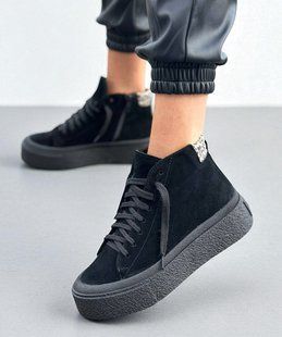 Жіночі кросівки - хайтопи на платформі натуральна замша FANI 1-5 11845-36 фото