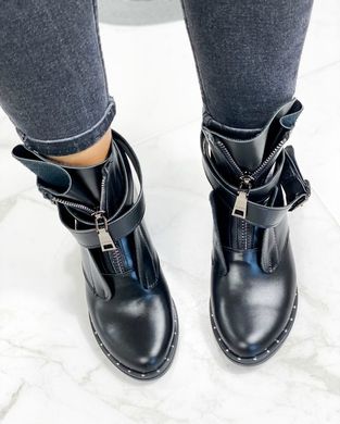 Женские ботинки черные на низком ходу натуральная кожа DUMA, 41, деми, байка