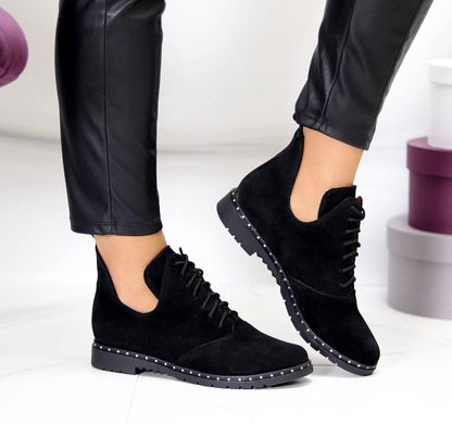 Жіночі черевики на низькому ходу чорні натуральна замша TOR 1, 41, деми, натуральна шкіра