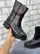 Високі жіночі черевики на низькому ходу натуральна шкіра VIKA 1-3, 41, деми, байка