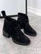 Женские ботинки черные не высокий каблук натуральная замша SONA 2-2, 36, зима, набивная шерсть