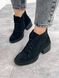 Женские ботинки черные не высокий каблук натуральная замша SONA 2-2, 41, деми, байка