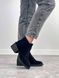 Женские ботинки черные не высокий каблук натуральная замша SONA 2-2, 36, зима, набивная шерсть