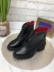Женские ботинки черные не высокий каблук натуральная кожа SONA 1-1, 41, деми, байка
