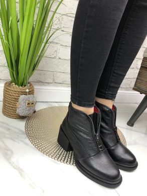 Женские ботинки черные не высокий каблук натуральная кожа SONA 1-1, 35, зима, набивная шерсть