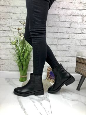 Женские ботинки черные на низком ходу натуральная кожа DERA 1-2, 41, деми, байка