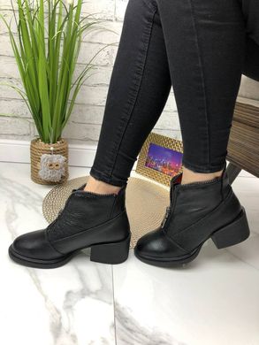Женские ботинки черные не высокий каблук натуральная кожа SONA 1-1, 41, деми, байка