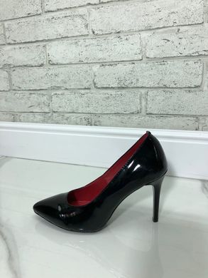 Женские туфли на шпильке черные натуральный лак TREND 2-1, 40, деми, натуральная кожа