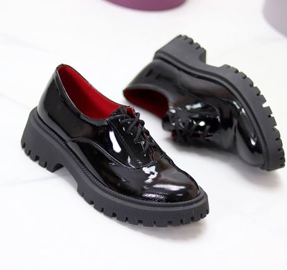 Женские туфли - броги на платформе натуральный лак VADOS 1-3, 41, деми, натуральная кожа