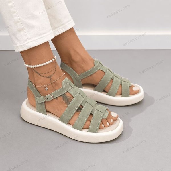 Женские сандали переплеты на платформе натуральная замша LIZ 2-4 13056-36 фото