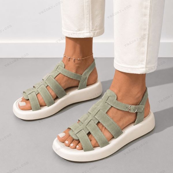Женские сандали переплеты на платформе натуральная замша LIZ 2-4 13056-36 фото