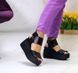Женские босоножки черные на платформе натуральная кожа DS 1-5 10174-36 фото 3
