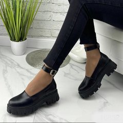 Женские туфли черные на платформе натуральная кожа VIKA 1-2, 41, деми, натуральная кожа