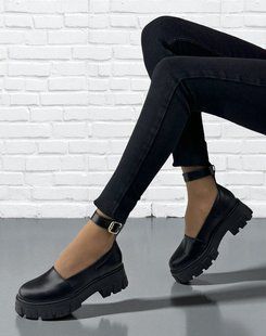 Жіночі туфлі чорні на платформі натуральна шкіра VIKA 1-2 13487-41 фото