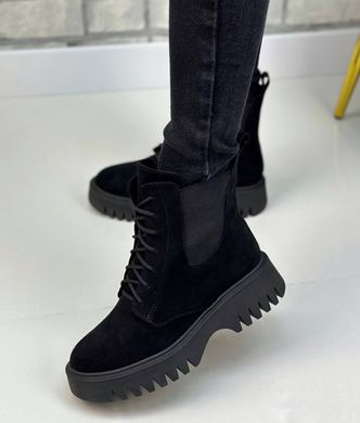 Жіночі черевики на платформі зі шнурками натуральна замша RINA 1-3, 36, зима, набивна вовна