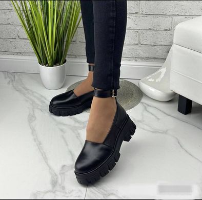 Женские туфли черные на платформе натуральная кожа VIKA 1-2, 36, деми, натуральная кожа