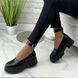 Жіночі туфлі чорні на платформі натуральна шкіра VIKA 1-2, 36, деми, натуральна шкіра