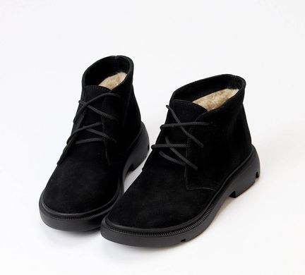 Женские ботинки на низком ходу на шнурках натуральная замша TIRO 3-3, 36, зима, набивная шерсть