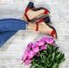 Жіночі босоніжки червоні невисокий каблук натуральна замша BONAMI 1-4, 40, літо, натуральна шкіра