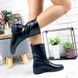 Жіночі чоботи з натуральної шкіри чорні без каблука ALBA 3-1, 41, деми, байка