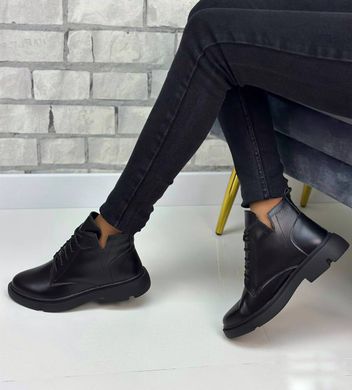 Женские ботинки на низком ходу на шнурках натуральная кожа SANI 1-1, 41, деми, байка