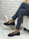 Жіночі туфлі - лофери з ланцюгом на низькому ходу чорні натуральна шкіра MAXME 1-1, 41, деми, натуральна шкіра
