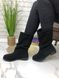 Жіночі чоботи з натуральної замші чорні без каблука ALBA 2-2, 36, зима, набивна вовна