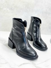 Женские ботинки черные не высокий каблук натуральная кожа MIMI 1-3, 41, деми, байка