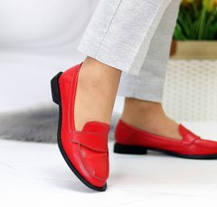 Жіночі туфлі-лофери на низькому ходу червоні натуральна шкіра DAISY 2-1, 41, деми, натуральна шкіра