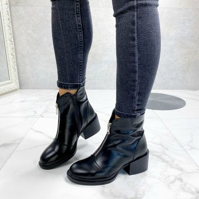 Женские ботинки черные не высокий каблук натуральная кожа MIMI 1-3, 36, зима, набивная шерсть