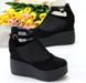 Женские туфли черные на танкетке натуральная замша MIRA 6-1, 35, деми, натуральная кожа