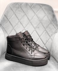 Женские спортивные ботинки черные на платформе натуральная кожа ALA 1-1, 41, деми, байка