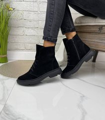 Жіночі черевики на низькому ходу на шнурках натуральна замша ELINA 1-2, 41, деми, байка