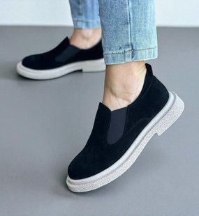 Жіночі туфлі - лофери на платформі натуральна замша SANA 1-4 11014-36 фото