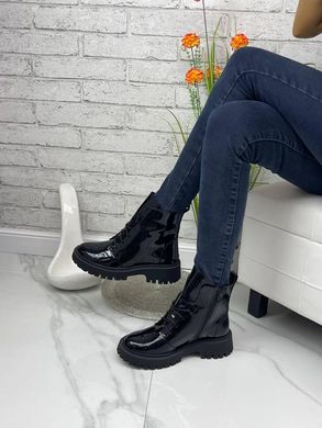 Женские ботинки на шнурках натуральный лак ZARI 1-1, 41, деми, набивная шерсть