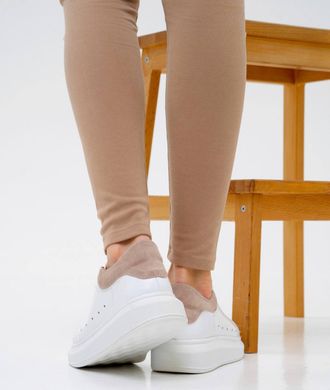 Жіночі кросівки білі натуральна шкіра на білій підошві VOVA 2-1, 41, деми, натуральна шкіра