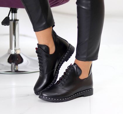 Женские ботинки на низком ходу черные натуральная кожа TOR 2-1, 41, деми, натуральная кожа