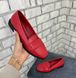 Женские туфли-лоферы на низком ходу красные натуральная кожа ADINA 2-1, 36, деми, натуральная кожа
