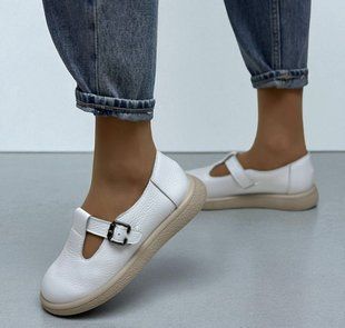 Женские туфли с застежкой на низком ходу натуральная кожа MONIKA 1-5 14435-36 фото